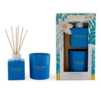 Tilley Seaside Neroli Candle Reed Diffuser Set