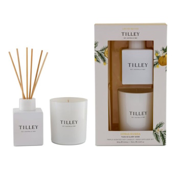 Tilley Citrus Riviera Candle & Reed Gift Set