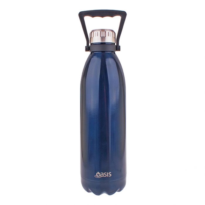 Oasis - Stainless Steel Double Wall Insulated Drink Bottle with Handle 1.5Ltr Navy-4