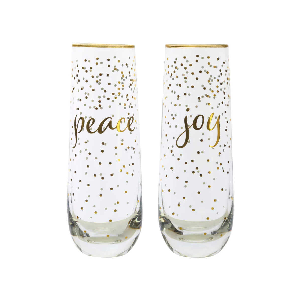 Maxwell & Williams Celebrations Stemless Flute 300ML Set of 2 Joy Peace Gift Boxed-1