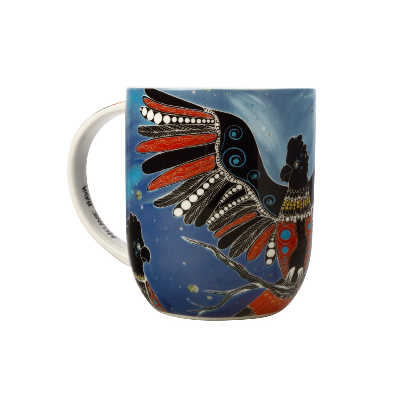 MW Melanie Hava Jugaig-Bana-Wabu Mug 440ML Black Cockatoos Gift Boxed-1