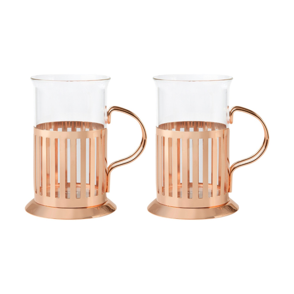 Maxwell & Williams Blend Colombia Glass With Frame 250ML Set of 2 Rose Gold Gift Boxed-1