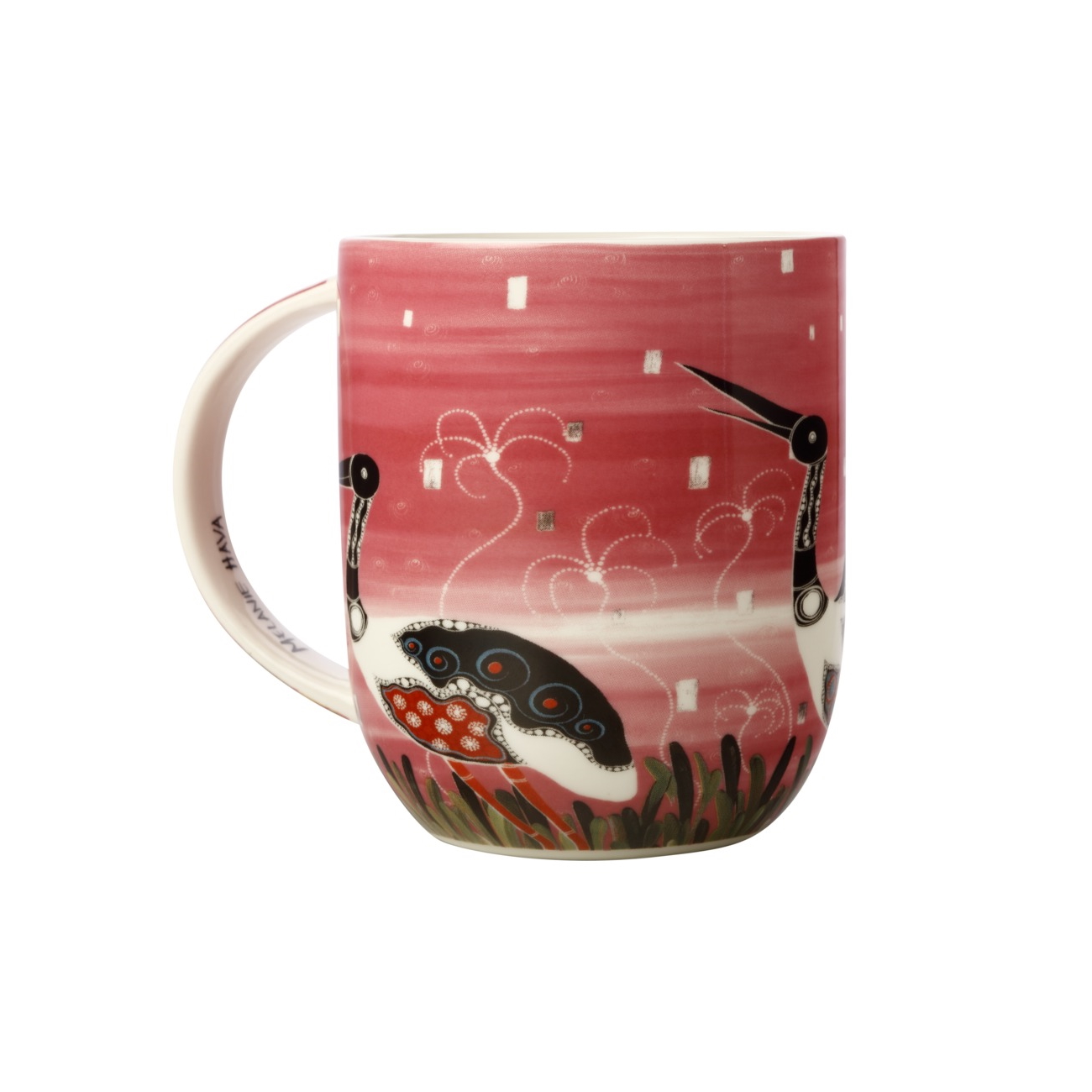 MW Melanie Hava Jugaig-Bana-Wabu Mug 440ML Jabirus Pink Gift Boxed-1