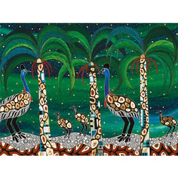 Maxwell & Williams Melanie Hava Jugaig-Bana-Wabu Tea Towel 50x70cm Cassowaries Home