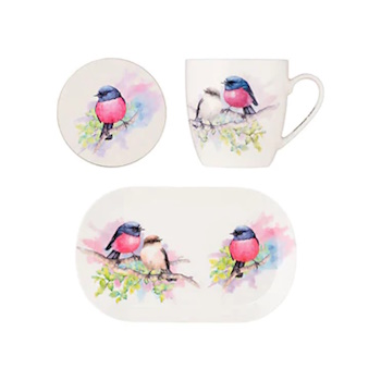 Maxwell & Williams Katherine Castle Bird Life Gift Set Pink Robin Gift Boxed