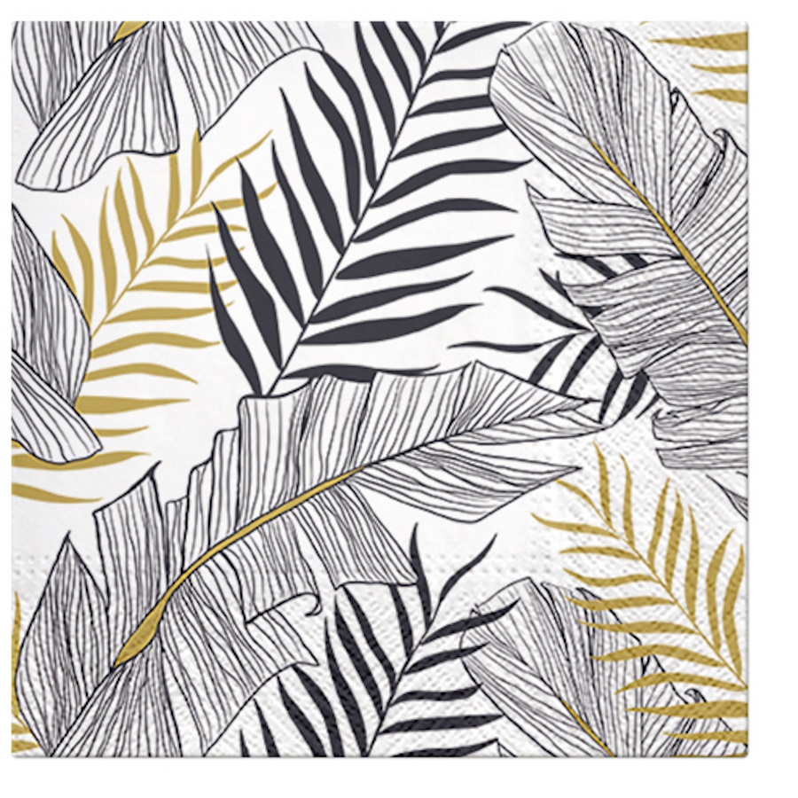 Paw Lunch Napkins 33cm Exotic Leaves-1