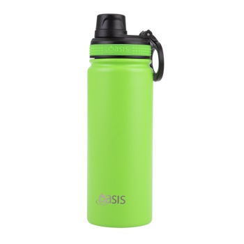 Oasis Stainless Steel Insulated Challenger Sports Bottle With Screw Cap 550ml - NEON GREEN