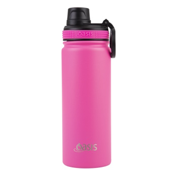 Oasis Stainless Steel Insulated Challenger Sports Bottle With Screw Cap 550ml - NEON PINK