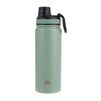 Oasis Stainless Steel Insulated Challenger Sports Bottle With Screw Cap 550ml - SAGE GREEN