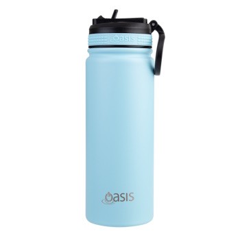 Oasis Stainless Steel Double Wall Insulated Challenger Sports Bottle  550ml - ISLAND BLUE