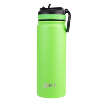 Oasis Stainless Steel Double Wall Insulated Challenger Sports Bottle  550ml - NEON GREEN
