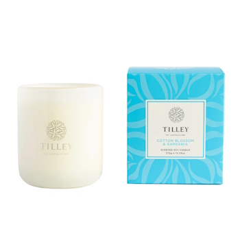 Tilley Classic White Cotton Blossom & Gardenia 375g Soy Candle