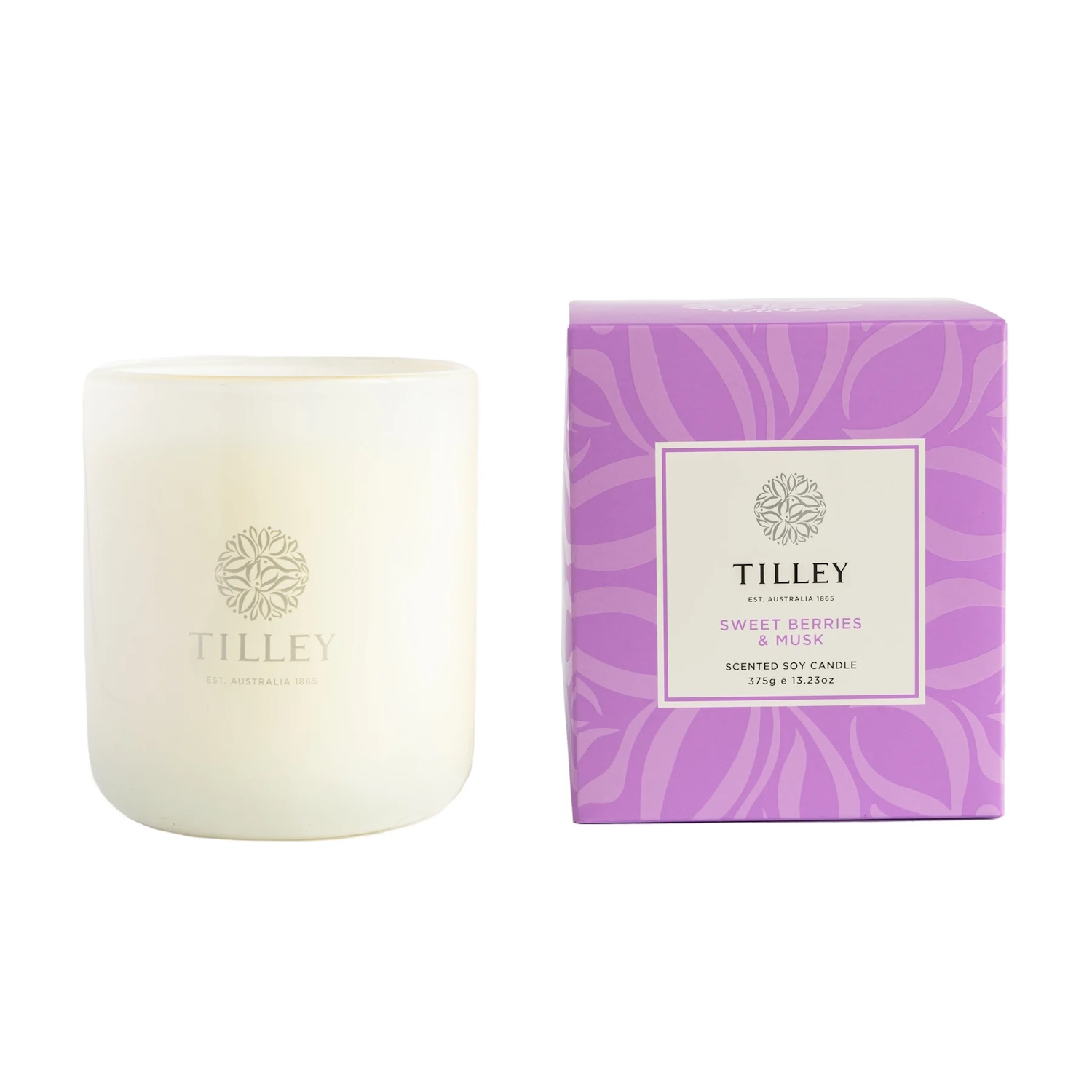 Tilley Classic White Sweet Berries & Musk 375g Soy Candle