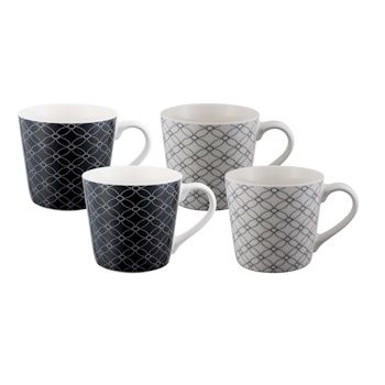 Bundanoon Mod Mug Set Of 4-Mono Geometrics