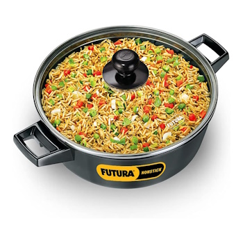 Hawkins Futura Non-Stick Cook-N-Serve Bowl with Glass Lid, 3 Litre - NCB30G