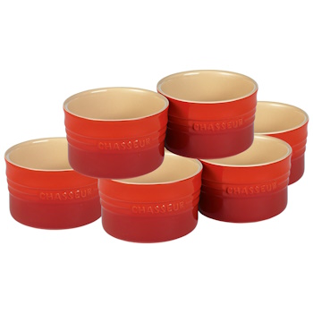 Chasseur La Cuisson 6 Piece Ramekin Set Red