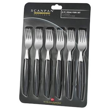 Scanpan Spectrum Forks set of 6 - Black