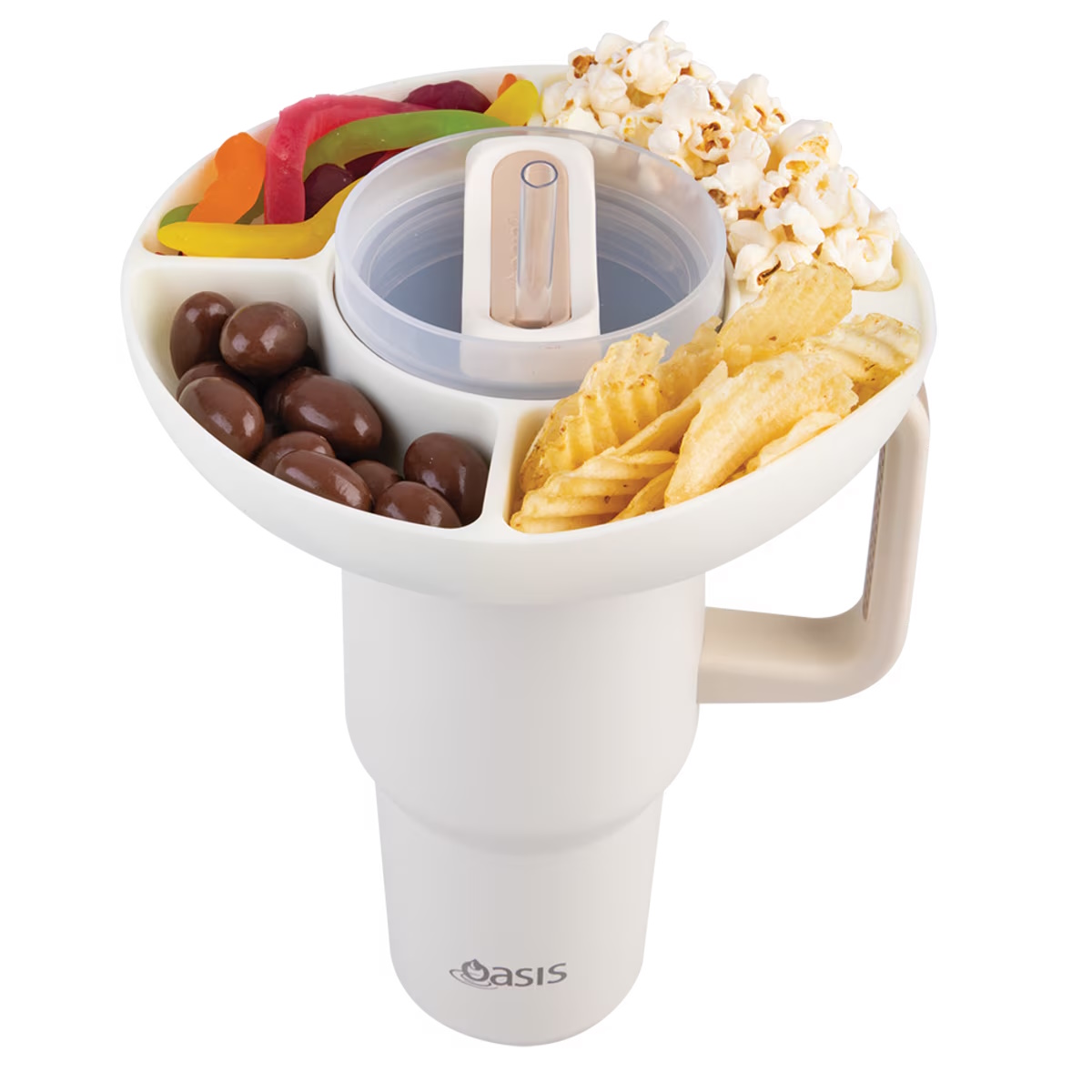 Oasis Silicone Snack Bowl For Commuter Travel Tumbler - Cream-1