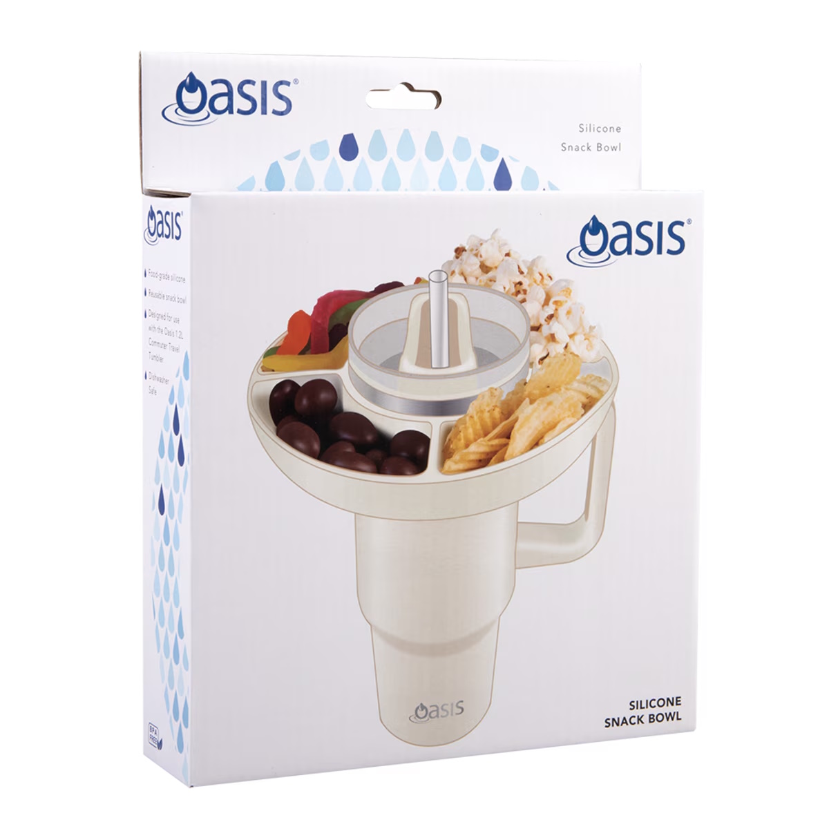 Oasis Silicone Snack Bowl For Commuter Travel Tumbler - Cream-3