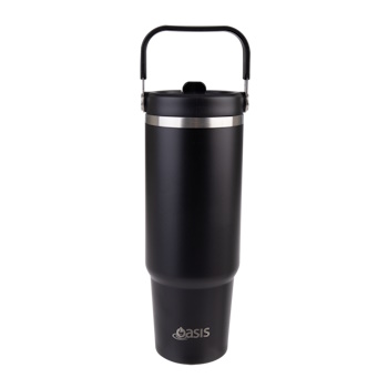 Oasis Stainless Steel Double Wall Insulated Voyager Carry Tumbler 900ml Black