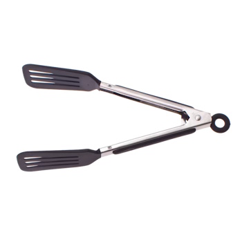 Appetito Mini Nylon Spatula Tongs 18cm Black