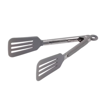 Appetito Mini Nylon Spatula Tongs 18cm Charcol