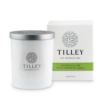 Tilley Classic White Coconut Lime Soy Candle 240g