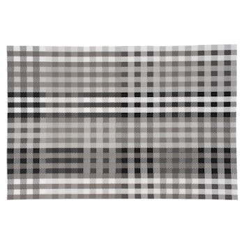 MW Table Accents Placemat 45x30cm White Grey Check