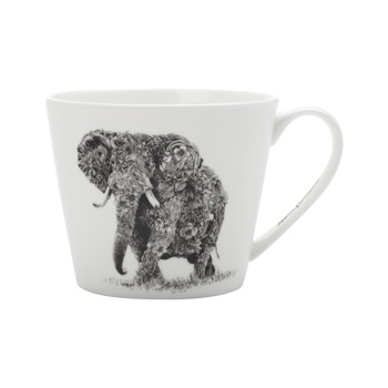 Marini Ferlazzo Mug 450ML Sqt African Elephant Gift Boxed