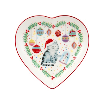 Maxwell & Williams Jolly Joy Joy Heart Dish 14cm Cat Gift Boxed