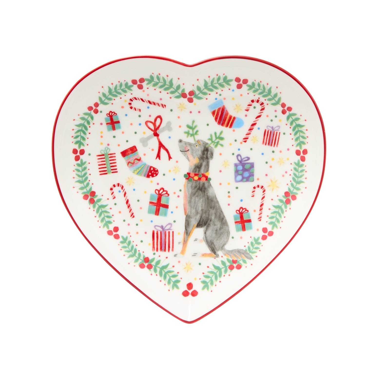 Maxwell & Williams Jolly Joy Joy Heart Dish 20cm Dog Gift Boxed-1