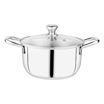 Embassy Stainless Steel Wonder Sauce-Pot Glass Lid 28cm