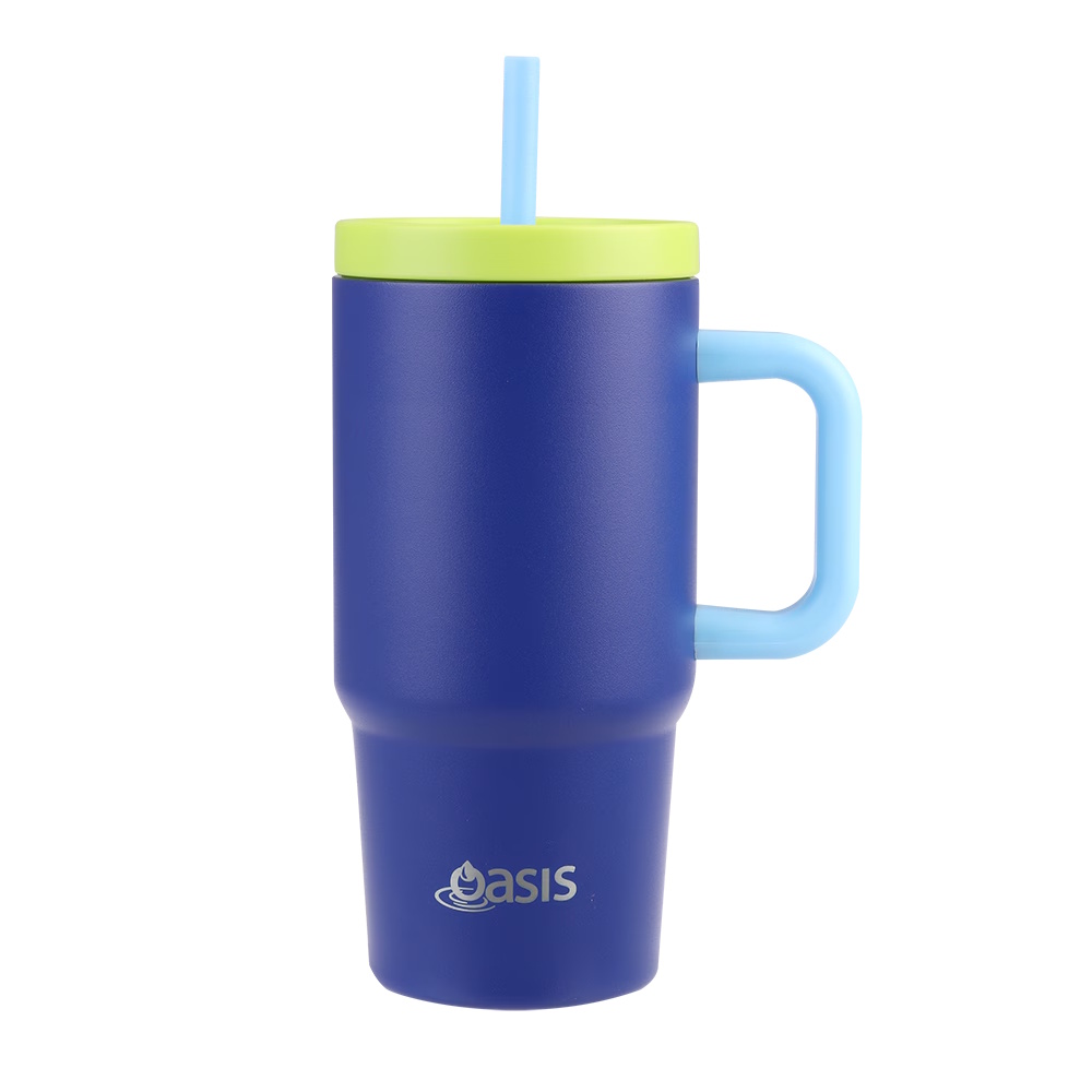 Oasis Stainless Steel Double Wall Insulated Jnr Commuter Travel Tumbler 700ml Peacock Blue-1