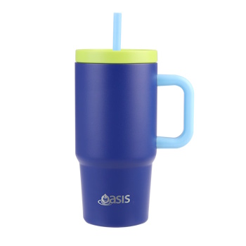 Oasis Stainless Steel Double Wall Insulated Jnr Commuter Travel Tumbler 700ml Peacock Blue