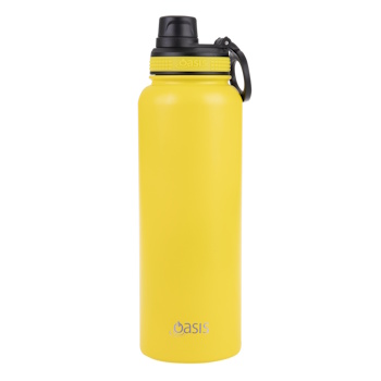 Oasis Stainless Steel Insulated Challenger Sports Bottle With Screw Cap 1.1L- Neon Yellow