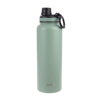 Oasis Stainless Steel Insulated Challenger Sports Bottle With Screw Cap 1.1L- Sage Green