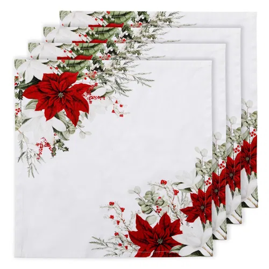 Ashdene Poinsettia 4pk Napkin-1