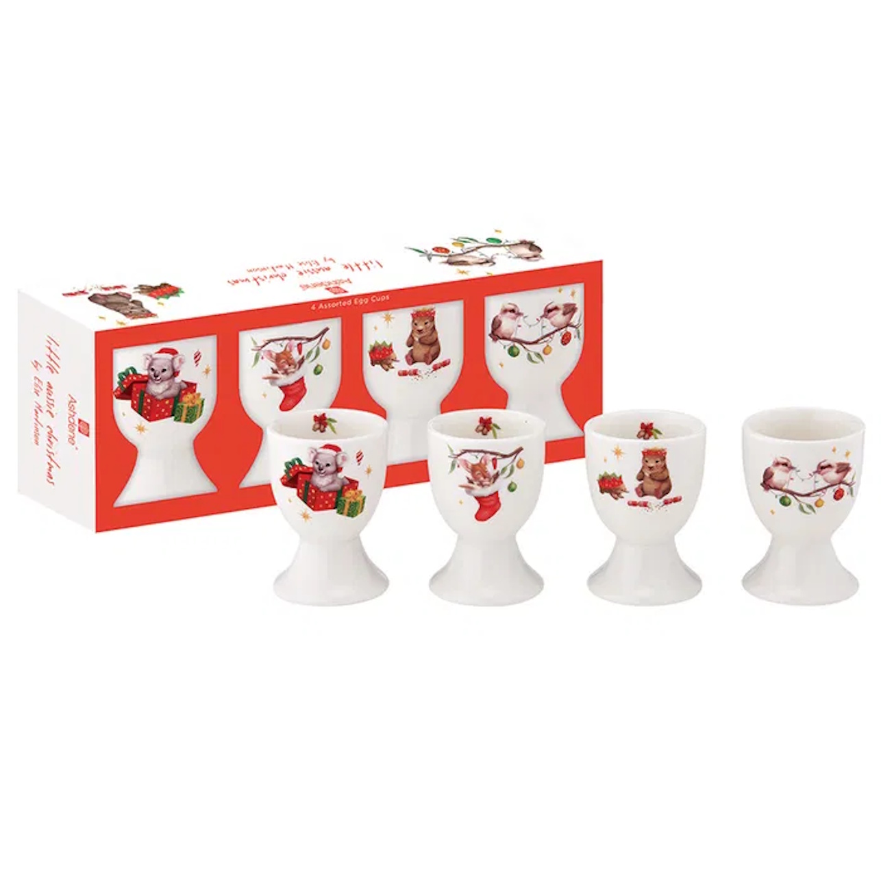 Ashdene Little Aussie Christmas Set Of 4 Egg Cup-1