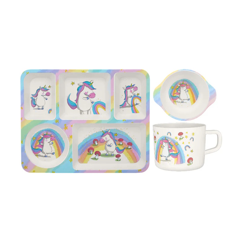 Maxwell & Williams Jedda Robaard Magical Tales Melamine 3pc Dinner Set Unicorn Gift Boxed-1