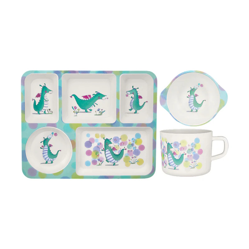 Maxwell & Williams Jedda Robaard Magical Tales Melamine 3pc Dinner Set Dragon Gift Boxed-1