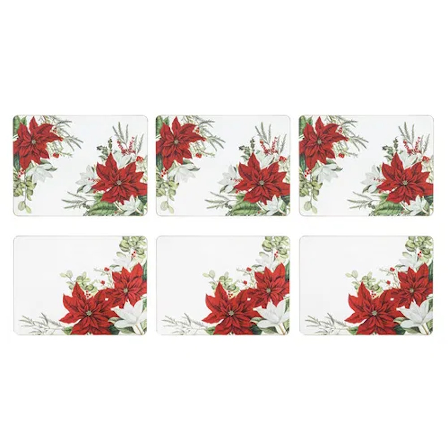 Ashdene Poinsettia Assorted 6pk Placemat-1