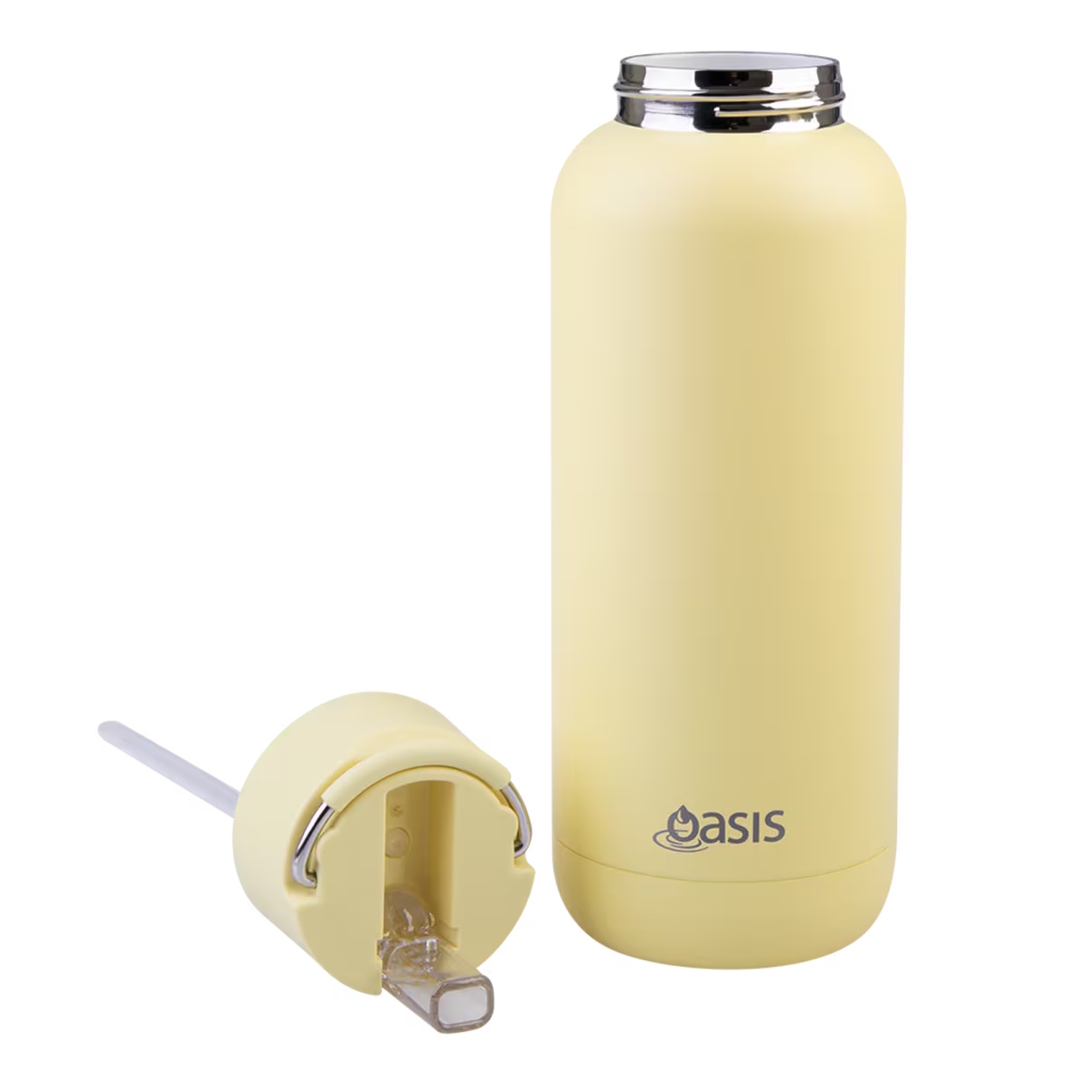 Oasis Moda Ceramic Lined Stainless Steel Triple Wall Insulated Drink Bottle 1l - Daffodil-3