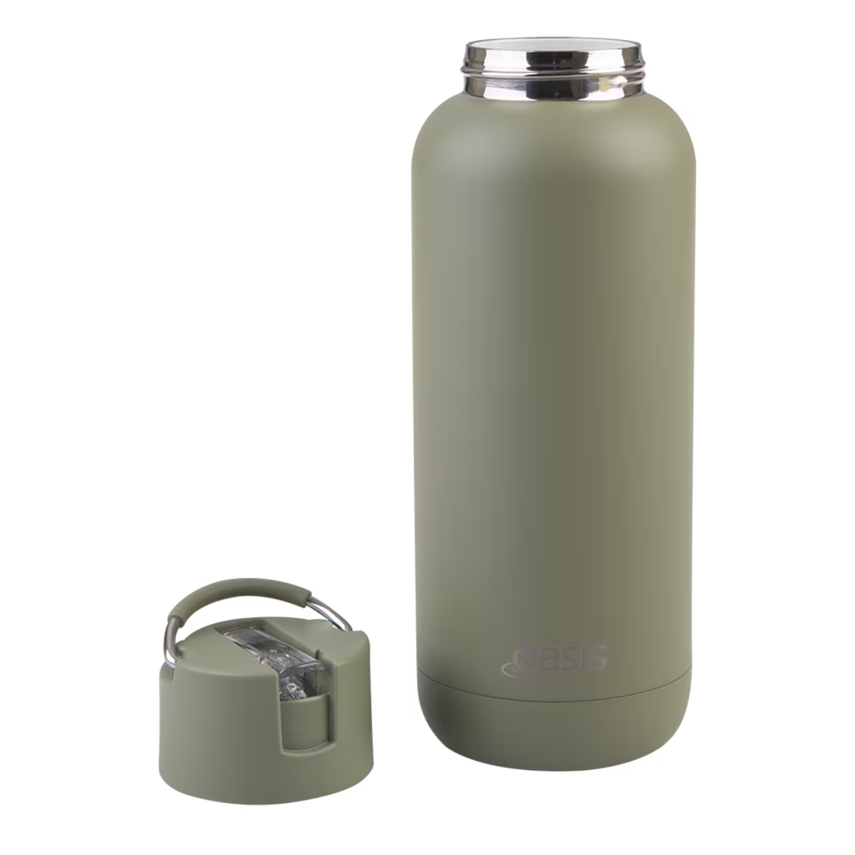 Oasis Moda Ceramic Lined Stainless Steel Triple Wall Insulated Drink Bottle 1l - Olive Green-2