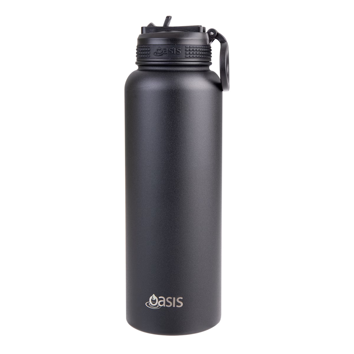 Oasis Stainless Steel Double Wall Insulated Challenger Sports Bottle 1.1L - Black-1