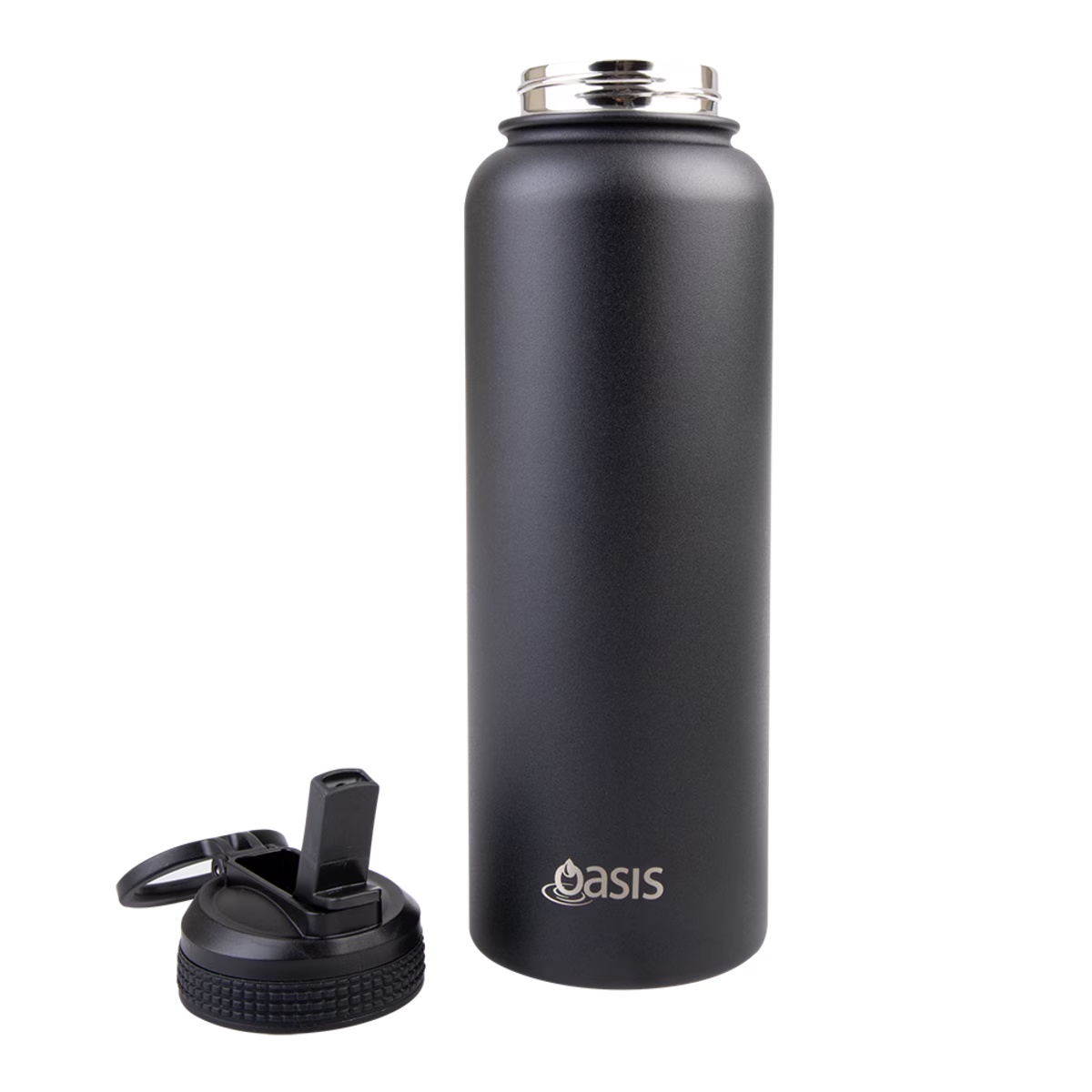 Oasis Stainless Steel Double Wall Insulated Challenger Sports Bottle 1.1L - Black-3