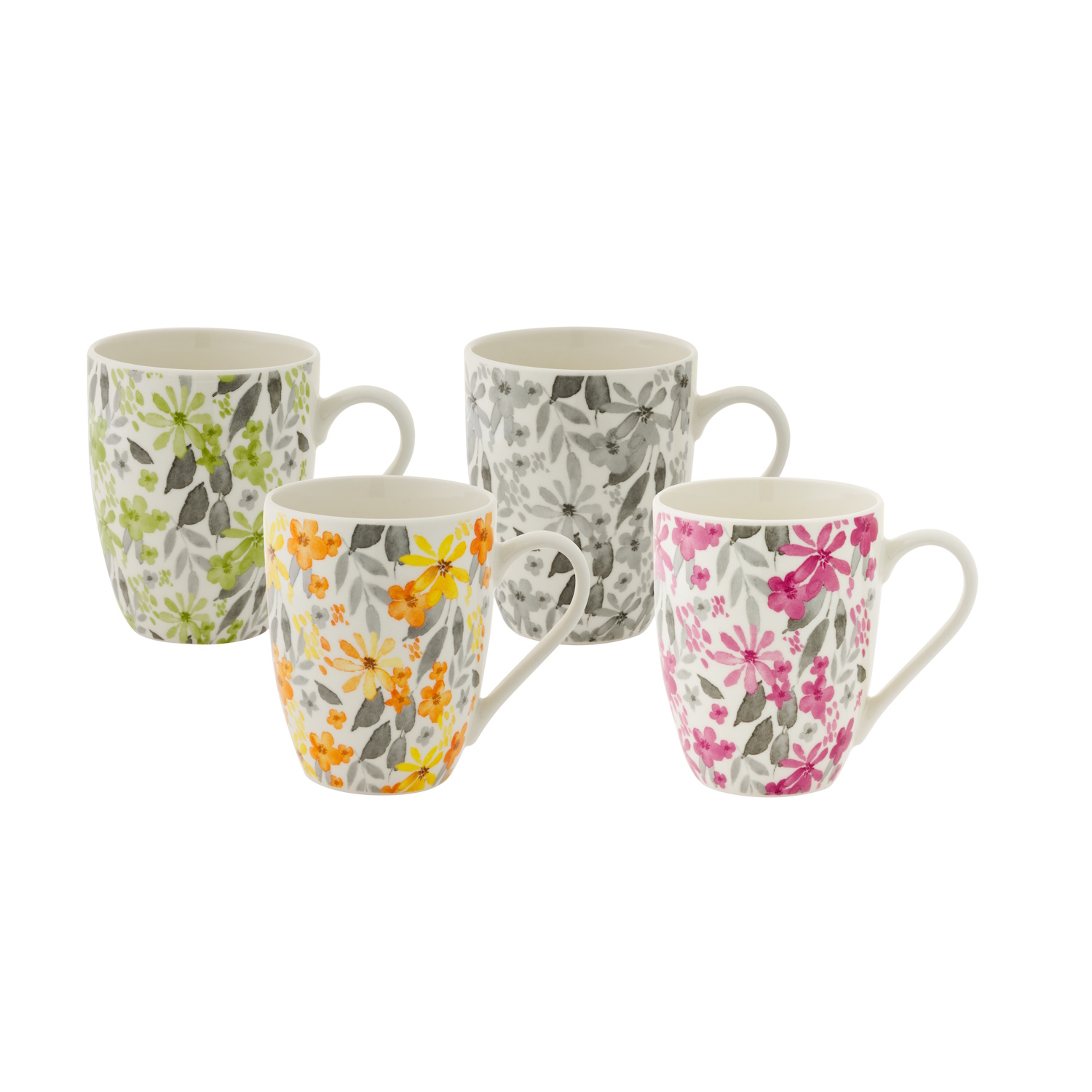 Bundanoon Coupe Mug 340ml, Set of 4 - Floral-1