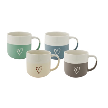 Bundanoon Classic Mug 400ml, Set of 4 - Hearts