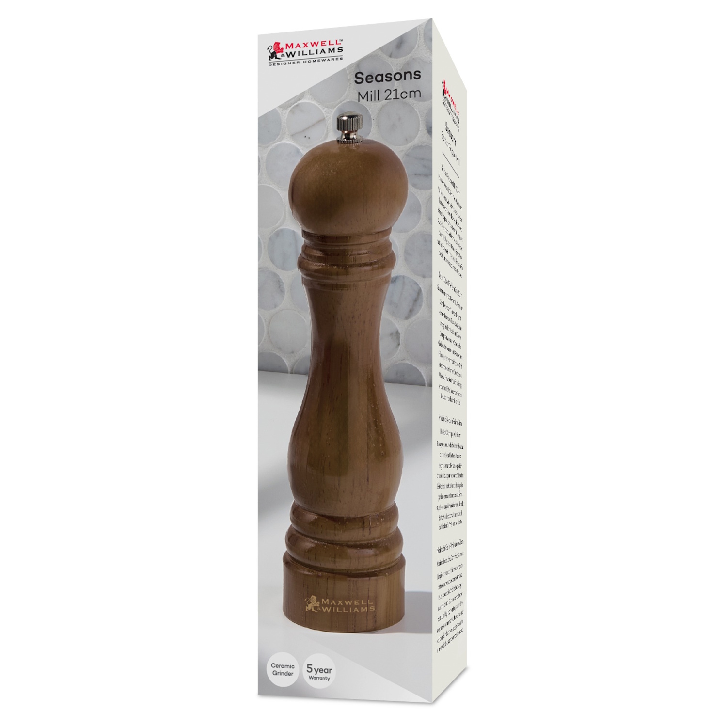 Maxwell & Williams Seasons Mill 21cm Walnut Gift Boxed-3