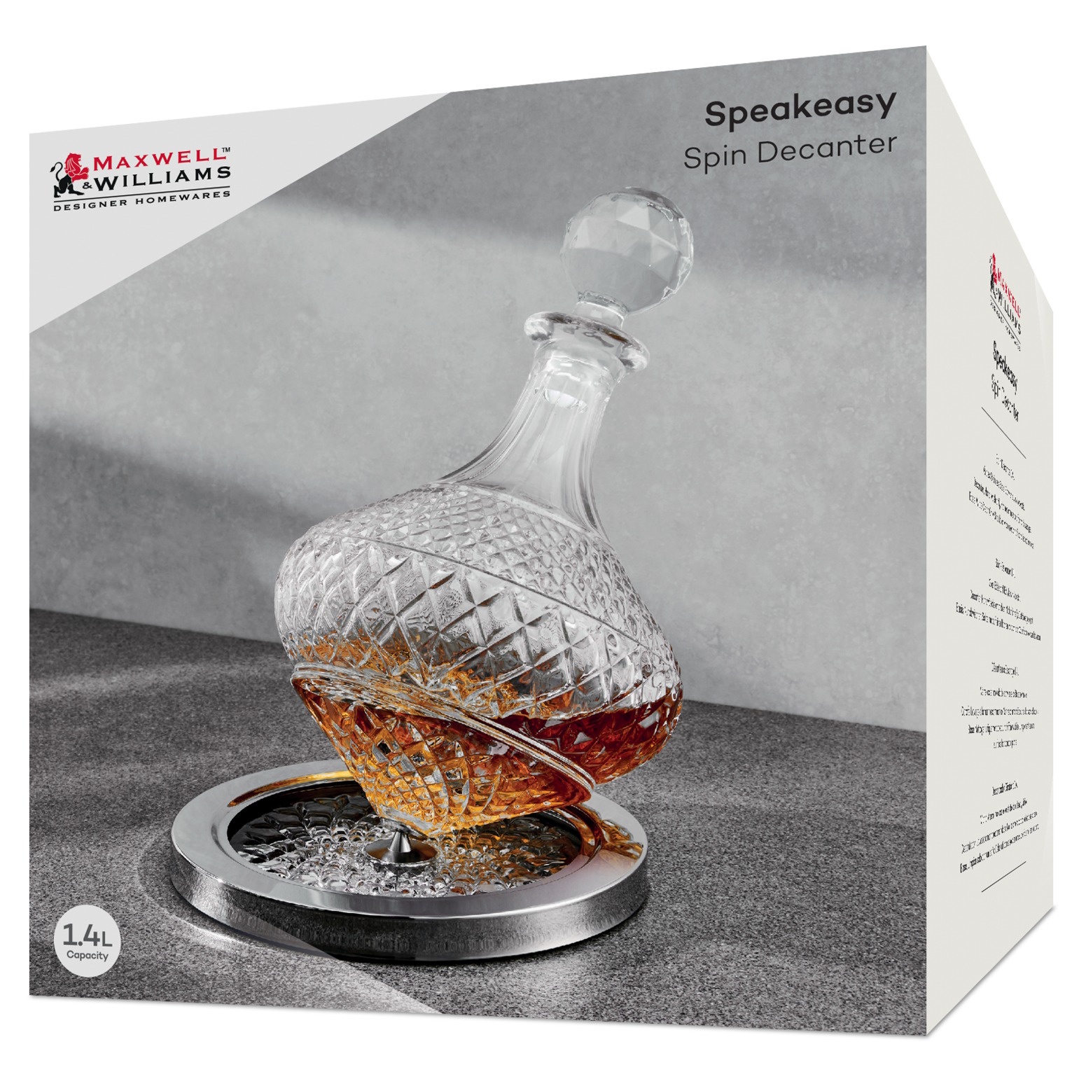 Maxwell & Williams Speakeasy Spinner Decanter 1.4L Gift Boxed