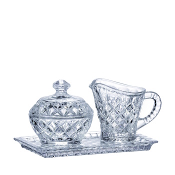 Bohemia Crystal Diamond Sugar Set 3pc set